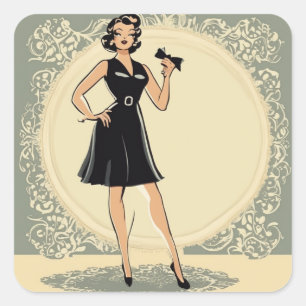 Adesivo Quadrado Eterno LBD - Design de vestir preto pequeno