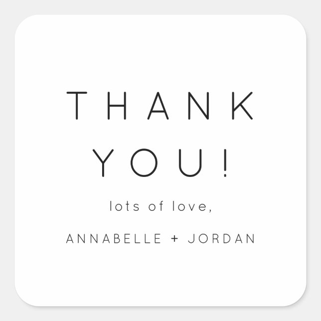 Adesivo Quadrado Eterno Minimalista Moderno - Obrigado (Frente)