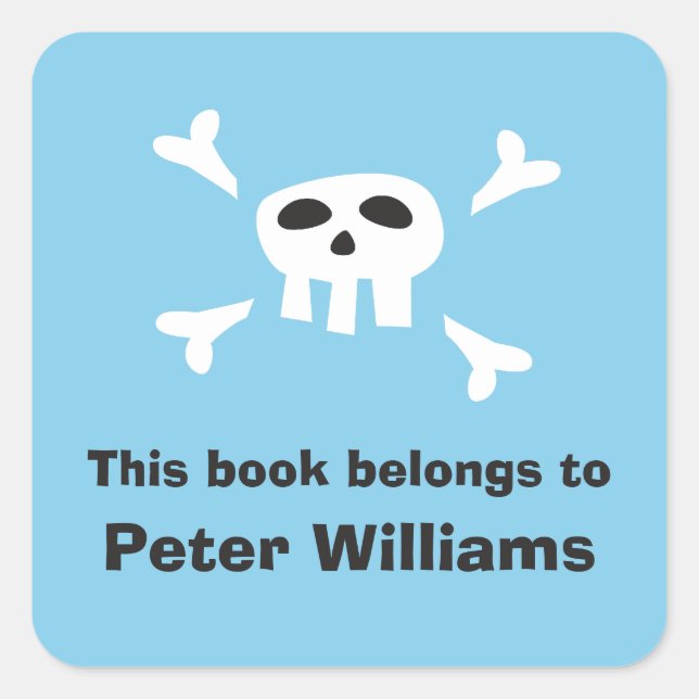 Adesivo Quadrado Etiqueta-etiqueta-guia-de-bandeira pirata/etiqueta (Frente)