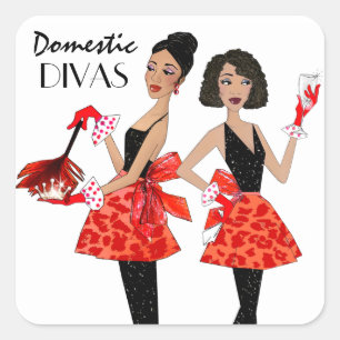 Adesivo Quadrado "Etiquetas das divas domésticas"