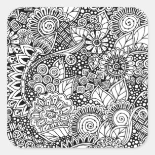 Adesivo Quadrado Etnic Floral inspirado