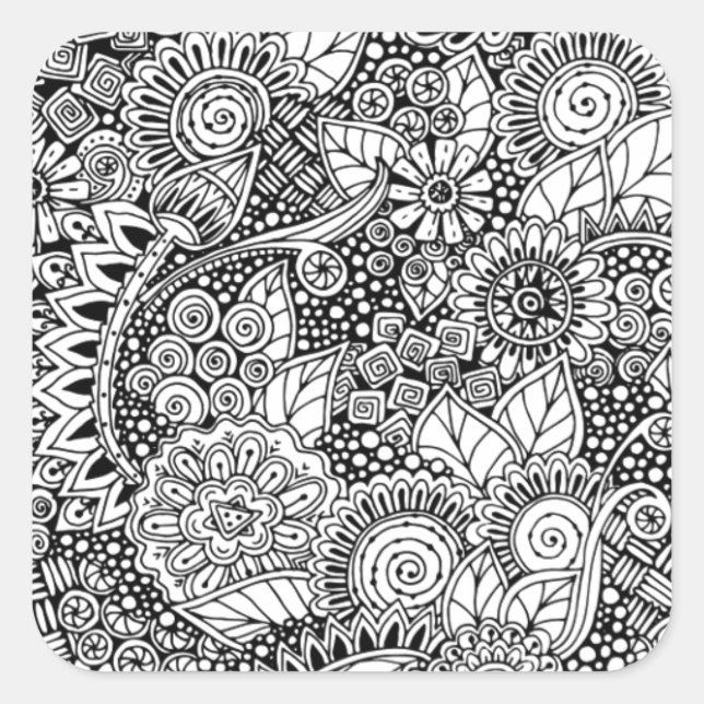 Adesivo Quadrado Etnic Floral inspirado (Frente)