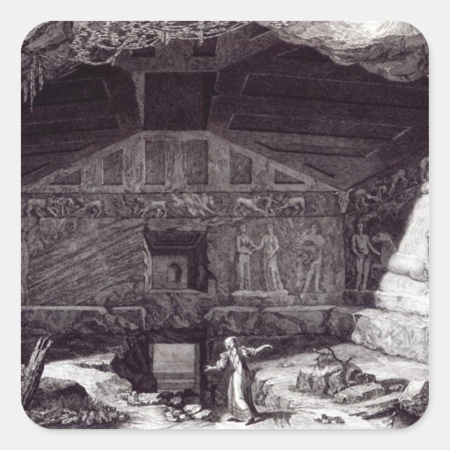 Adesivo Quadrado Etruscan Tomb, c.1780 (Frente)