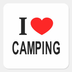 Adesivo Quadrado Eu ❤️ ACAMPAR Eu AMO ACAMPAR Eu AMO ACAMPAR