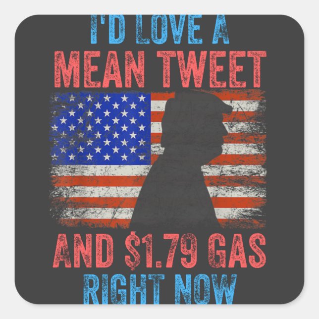 Adesivo Quadrado Eu adoraria um tweet médio (Frente)