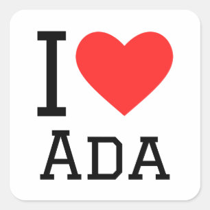 Adesivo Quadrado Eu adoro.