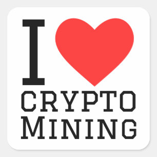 Adesivo Quadrado Eu adoro a mineração criptográfica