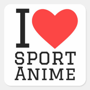 Adesivo Quadrado Eu adoro animação desportiva