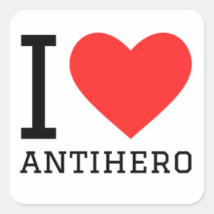 Adesivo Quadrado Eu adoro anti-herói