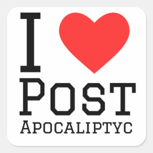 Adesivo Quadrado Eu adoro apocalíptico posto