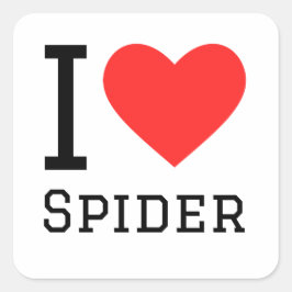 Adesivo Quadrado Eu adoro aranha