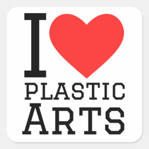Adesivo Quadrado Eu adoro artes plásticas