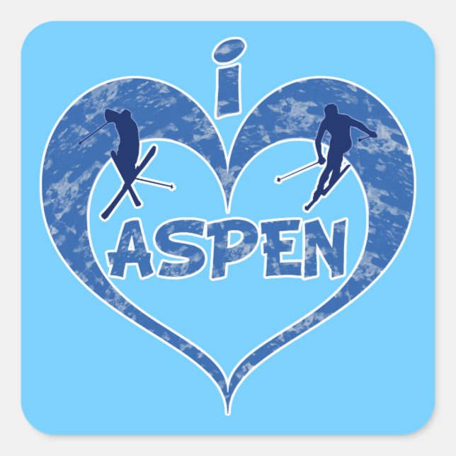 Adesivo Quadrado Eu Adoro Aspen (Frente)