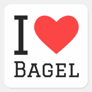 Adesivo Quadrado Eu adoro bagel
