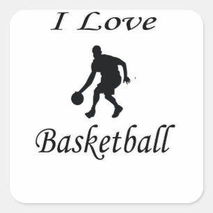 Adesivo Quadrado Eu Adoro Basquete