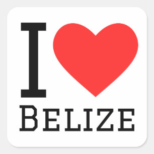 Adesivo Quadrado Eu adoro belize