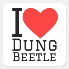 Adesivo Quadrado Eu adoro besouro rola-bosta