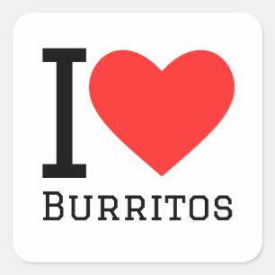 Adesivo Quadrado Eu adoro burritos