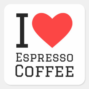 Adesivo Quadrado Eu adoro café expresso