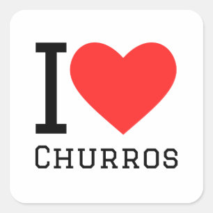 Adesivo Quadrado Eu adoro churros