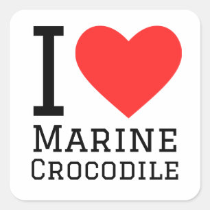 Adesivo Quadrado Eu adoro crocodilo marinho