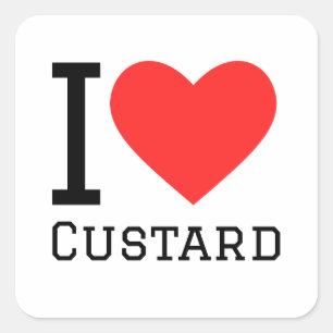 Adesivo Quadrado Eu adoro custard