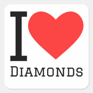 Adesivo Quadrado Eu adoro diamantes