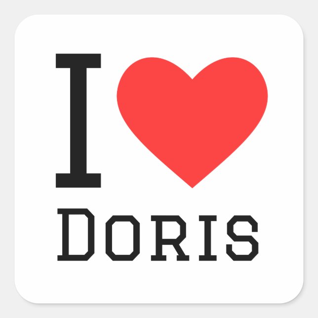 Adesivo Quadrado Eu adoro doris (Frente)