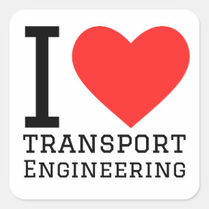 Adesivo Quadrado Eu adoro engenharia de transportes