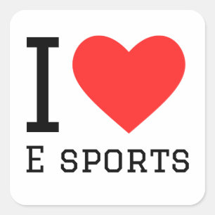 Adesivo Quadrado Eu adoro esportes