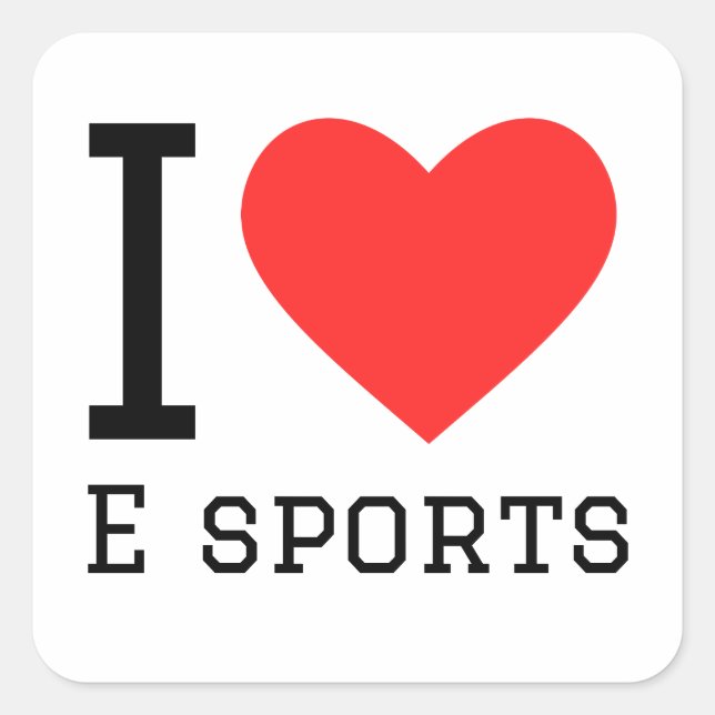 Adesivo Quadrado Eu adoro esportes (Frente)