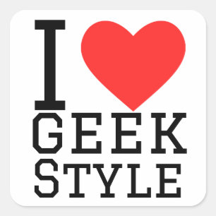 Adesivo Quadrado Eu adoro estilo de geek