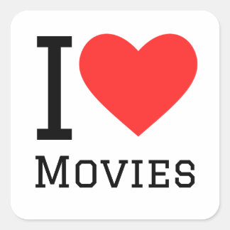 Adesivo Quadrado Eu adoro filmes