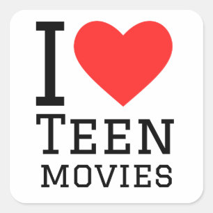 Adesivo Quadrado Eu adoro filmes adolescentes
