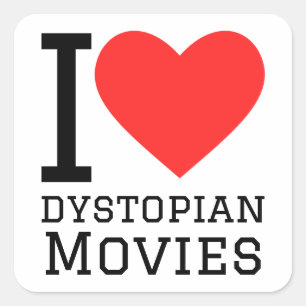 Adesivo Quadrado Eu adoro filmes distópicos