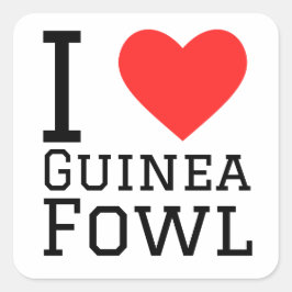 Adesivo Quadrado Eu adoro galinha-guineense