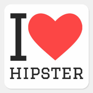 Adesivo Quadrado Eu adoro hipster