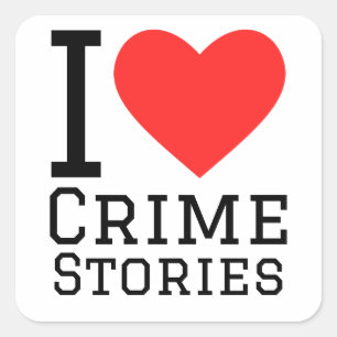Adesivo Quadrado Eu adoro histórias de crimes