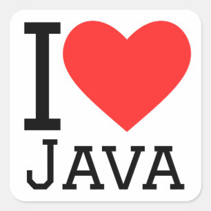 Adesivo Quadrado Eu adoro Java