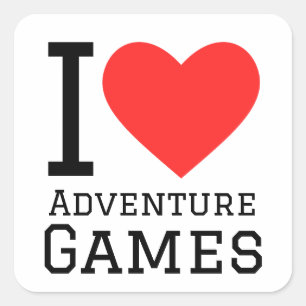 Adesivo Quadrado Eu adoro jogos de aventura