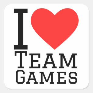 Adesivo Quadrado Eu adoro jogos de equipe