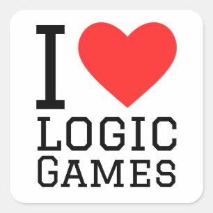Adesivo Quadrado Eu adoro jogos lógicos