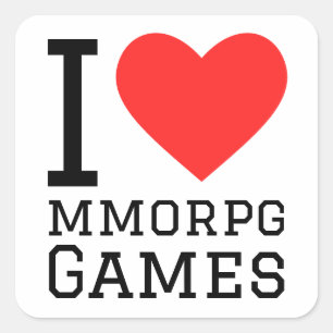 Adesivo Quadrado Eu adoro jogos mmorpg
