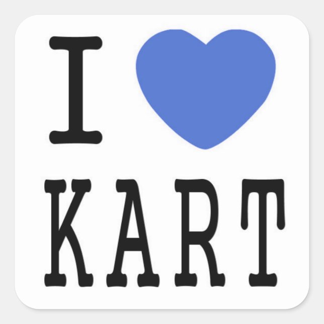 Adesivo Quadrado Eu adoro KART (Frente)