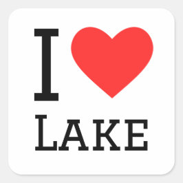Adesivo Quadrado Eu adoro lago