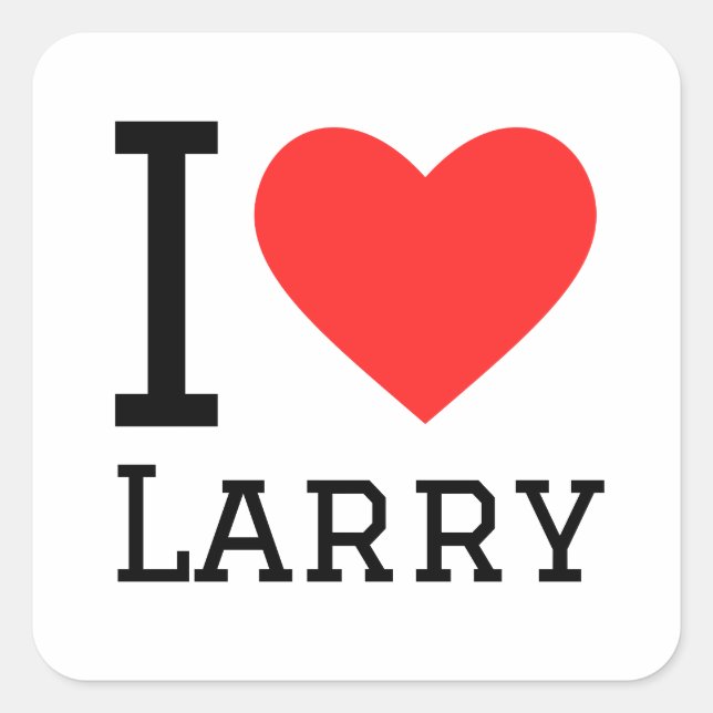 Adesivo Quadrado Eu adoro larry (Frente)