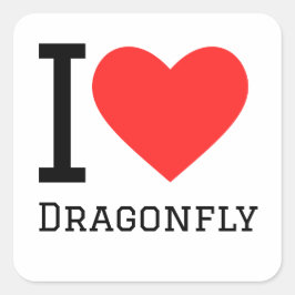 Adesivo Quadrado Eu adoro libélula