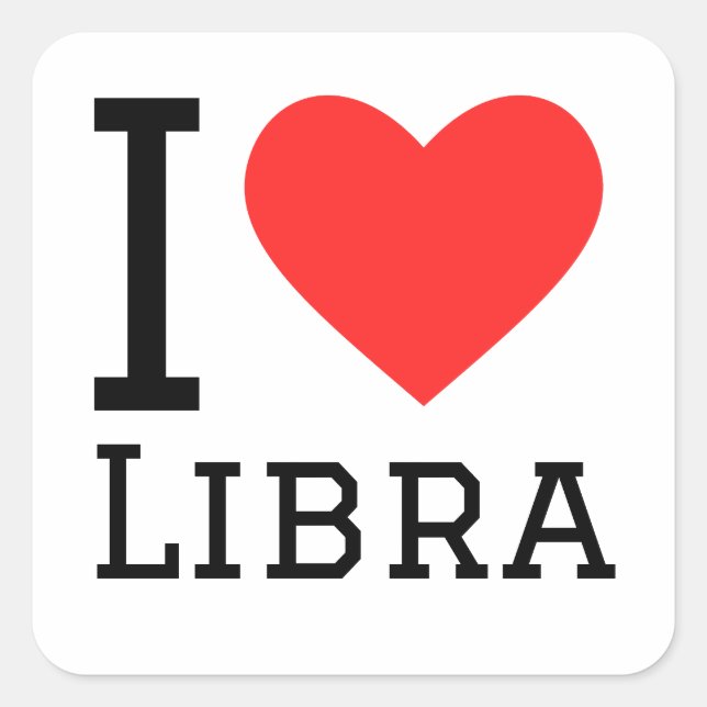 Adesivo Quadrado Eu adoro libra (Frente)