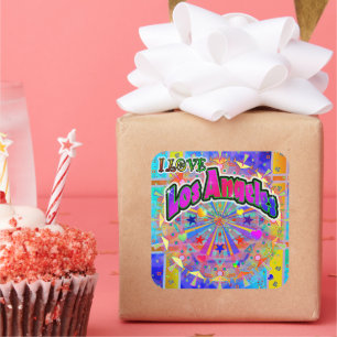 Adesivo Quadrado Eu adoro Los Angeles Cosmic Unity Sticker