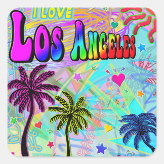 Adesivo Quadrado Eu adoro Los Angeles Vivid Romance Sticker